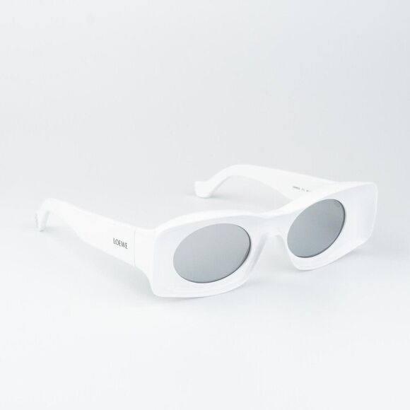 Loewe Other - Loewe Paula's Ibiza Men Sunglasses White Silver Mirror Rectangle LW40033I 21C
